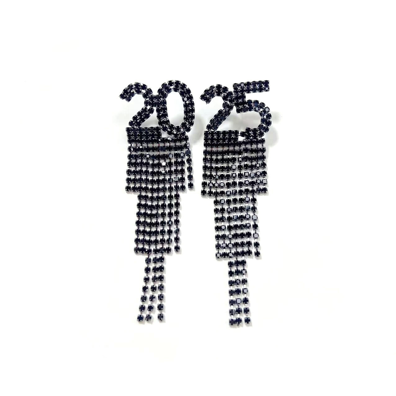 2025 Digital Rhinestone Letter Earrings For New Year Pendant Earrings  Fashion Earrings Party Gift