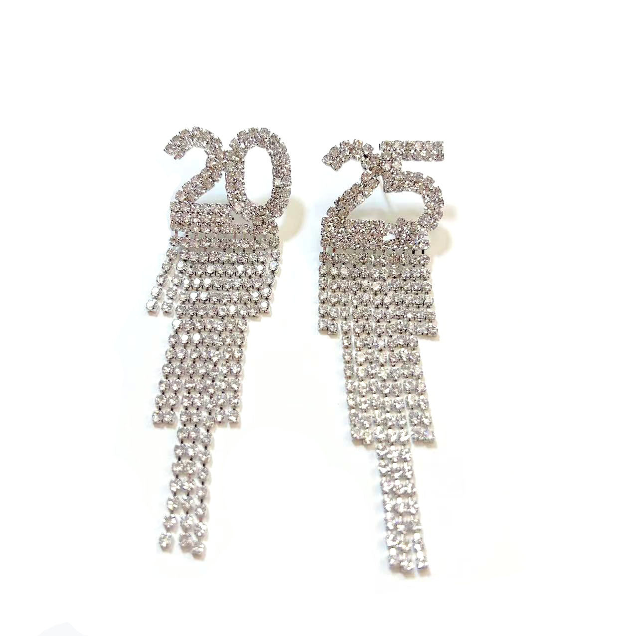 2025 Digital Rhinestone Letter Earrings For New Year Pendant Earrings  Fashion Earrings Party Gift